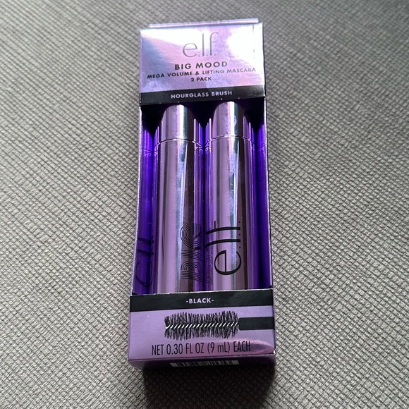 NEW ELF Big Mood Mascara Bundle (2 Full Size) in Black e.l.f. 2 Pack Lift Volume - Picture 2 of 15
